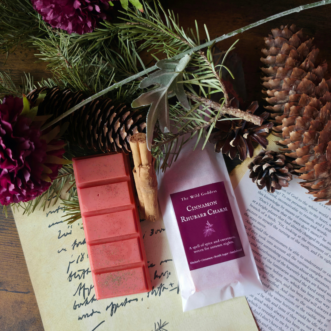 Cinnamon Rhubarb Charm Wax Melt Snap Bar | Spiced Rhubarb Soy Wax Melts | Autumn Folklore Home Fragrance