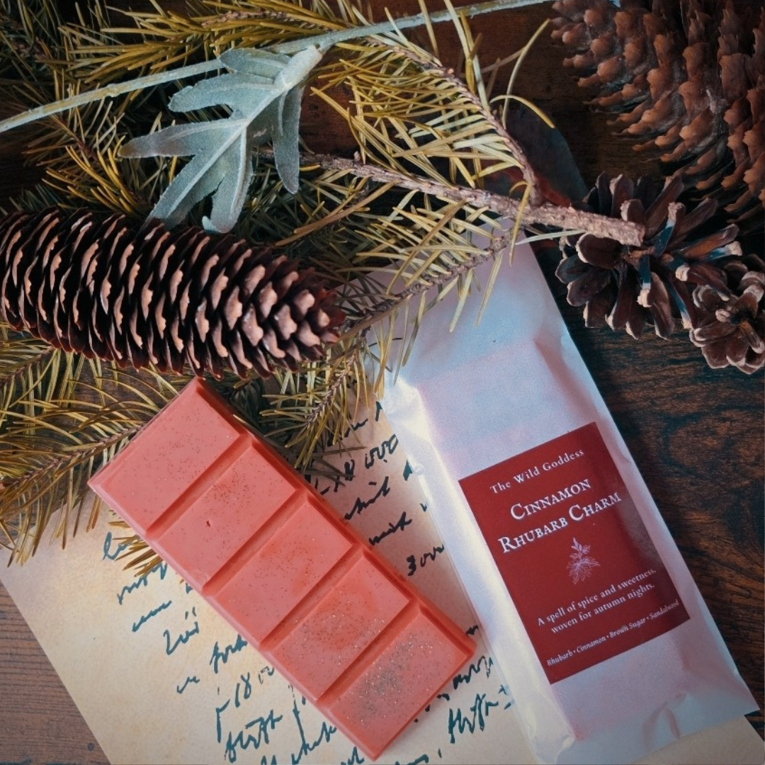 Cinnamon Rhubarb Charm Wax Melt Snap Bar | Spiced Rhubarb Soy Wax Melts | Autumn Folklore Home Fragrance