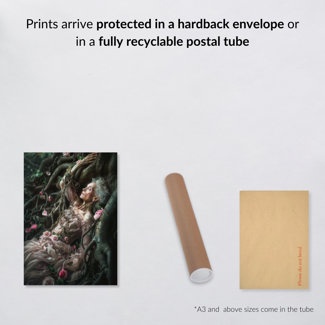 Crone Tree Goddess Wall Art Print – Dryad Mother Folklore Inspired Wall Decor