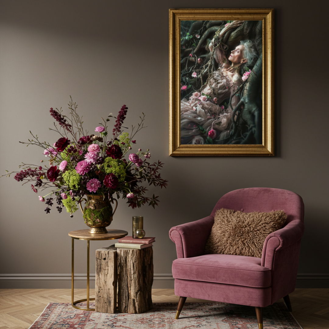 Crone Tree Goddess Wall Art Print – Dryad Mother Folklore Inspired Wall Decor