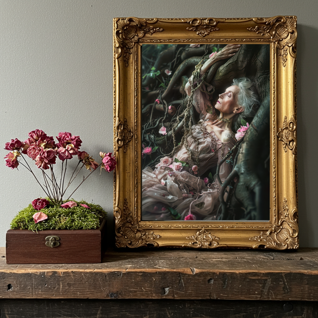 Crone Tree Goddess Wall Art Print – Dryad Mother Folklore Inspired Wall Decor