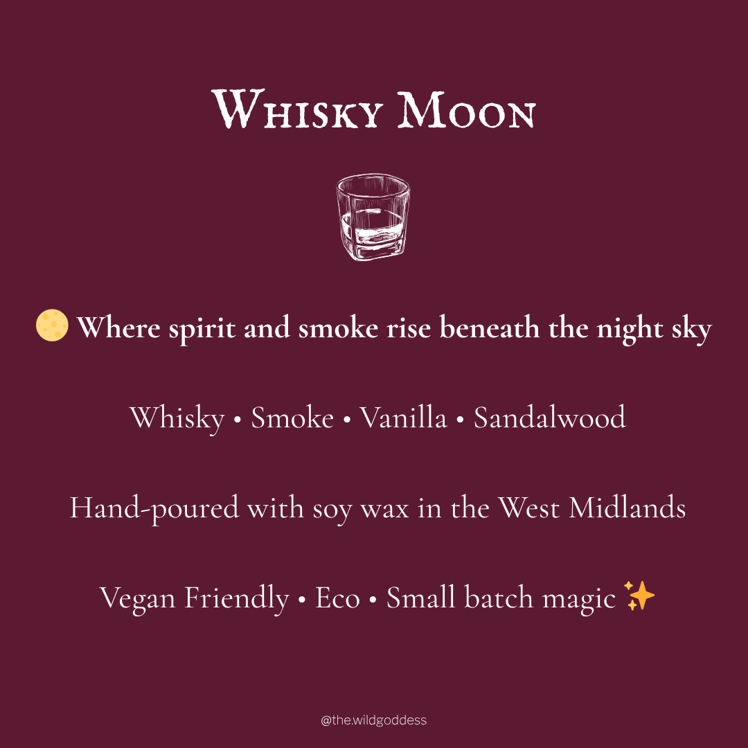 Whisky Moon wax melt snap bar with whisky and vanilla fragrance notes.