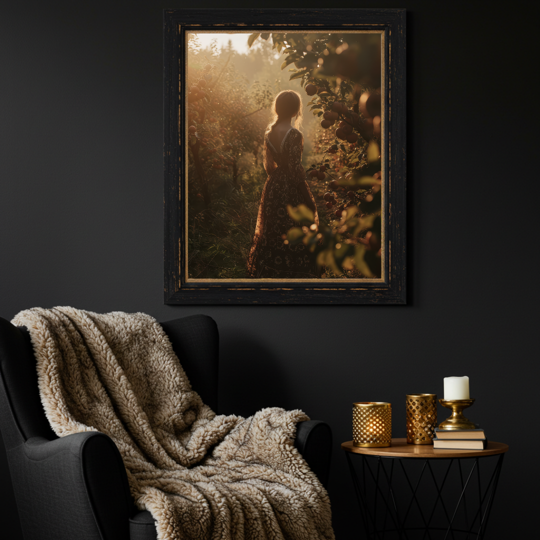 Orchard Goddess Wall Art Print – Autumn Harvest Folklore Inspired Decor