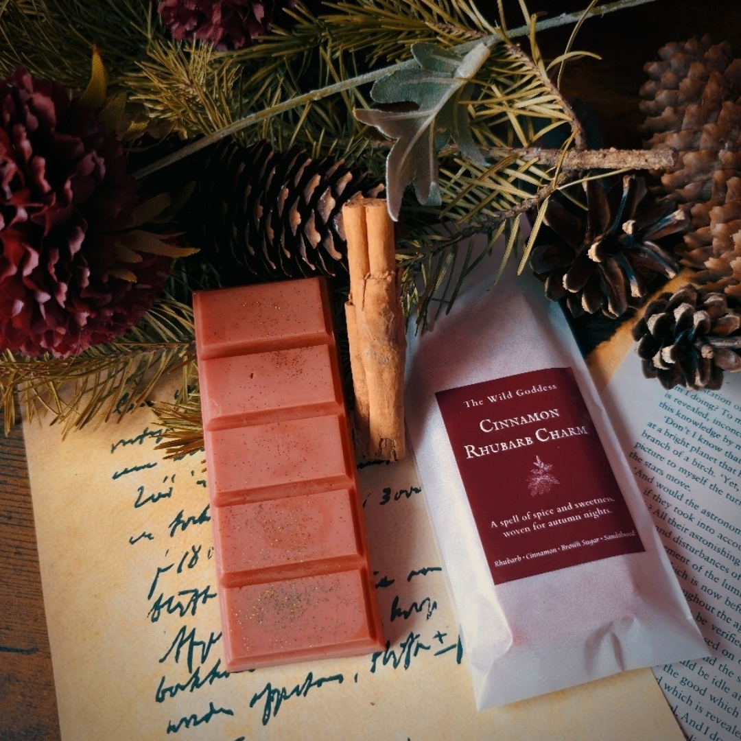 Cinnamon Rhubarb Charm Wax Melt Snap Bar | Spiced Rhubarb Soy Wax Melts | Autumn Folklore Home Fragrance