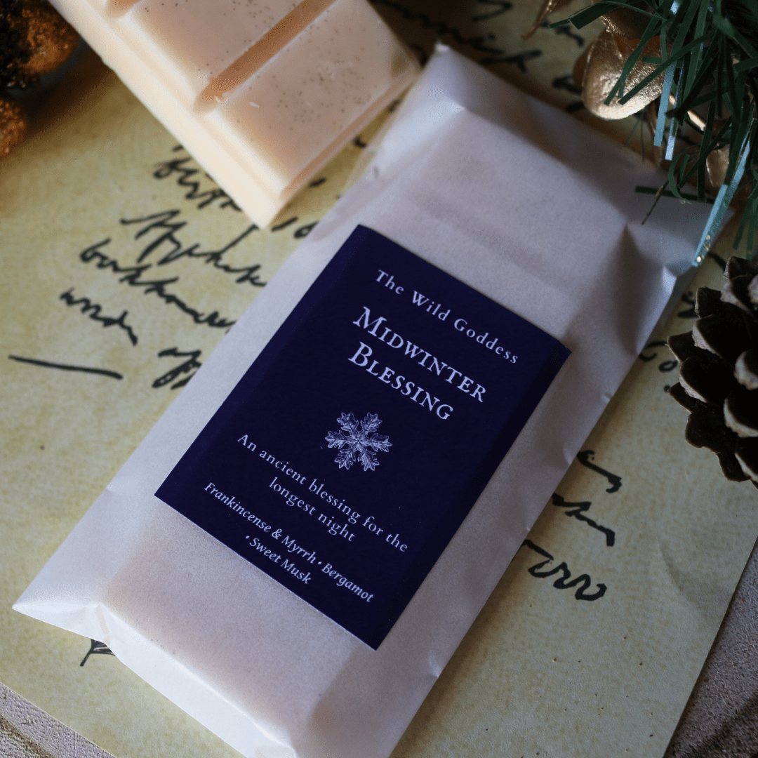 Midwinter Blessings Wax Melt Snap Bar | Frankincense & Myrrh Soy Wax Melts | Sacred Winter Home Fragrance - The Wild Goddess