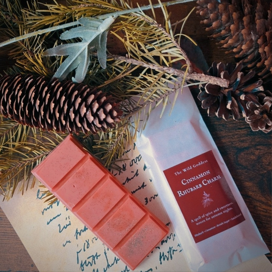 Cinnamon Rhubarb Charm Wax Melt Snap Bar | Spiced Rhubarb Soy Wax Melts | Autumn Folklore Home Fragrance