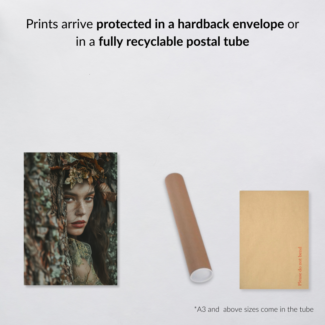 Woodland Nymph Art Print – Enchanted Forest Folklore Inspired Wall Decor