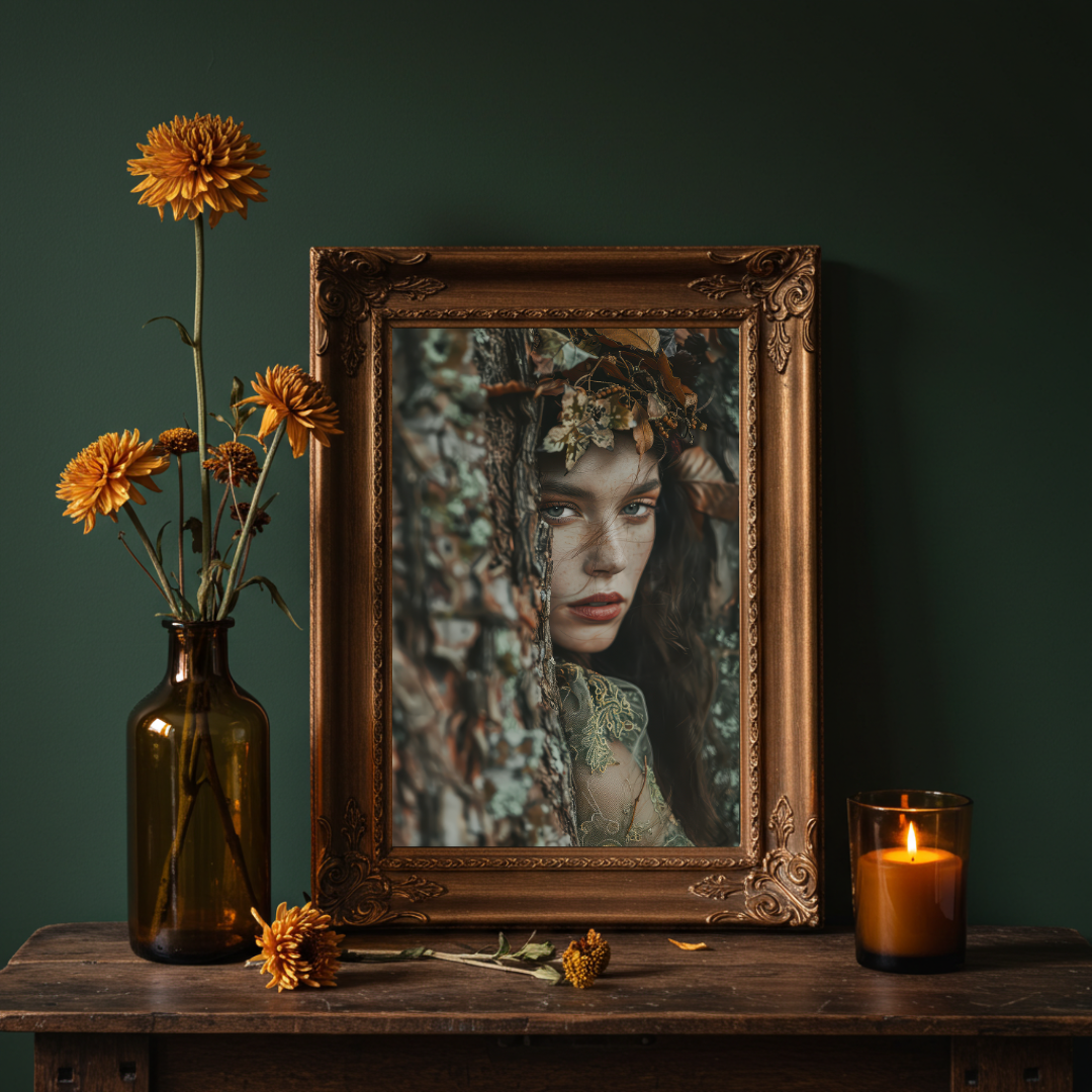 Woodland Nymph Art Print – Enchanted Forest Folklore Inspired Wall Decor