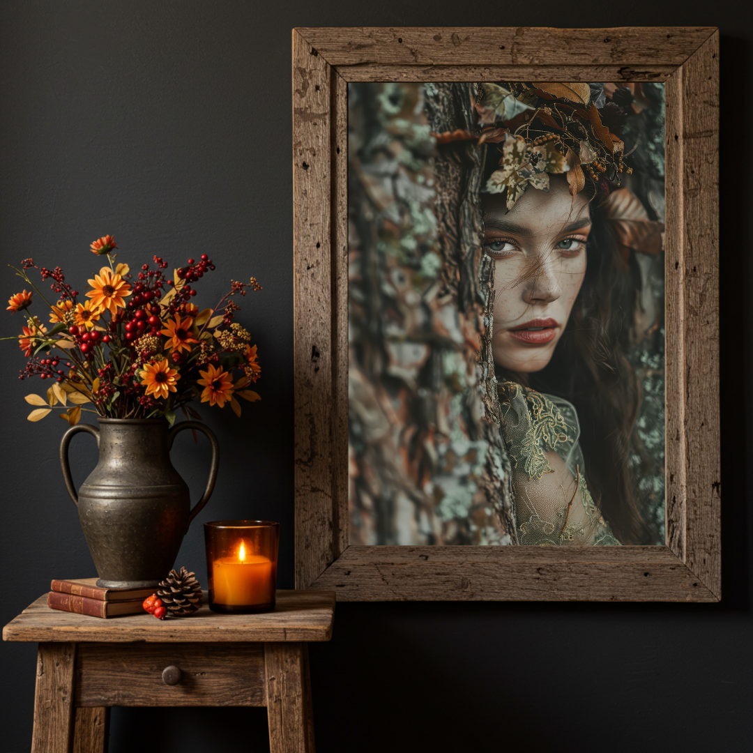 Woodland Nymph Art Print – Enchanted Forest Folklore Inspired Wall Decor