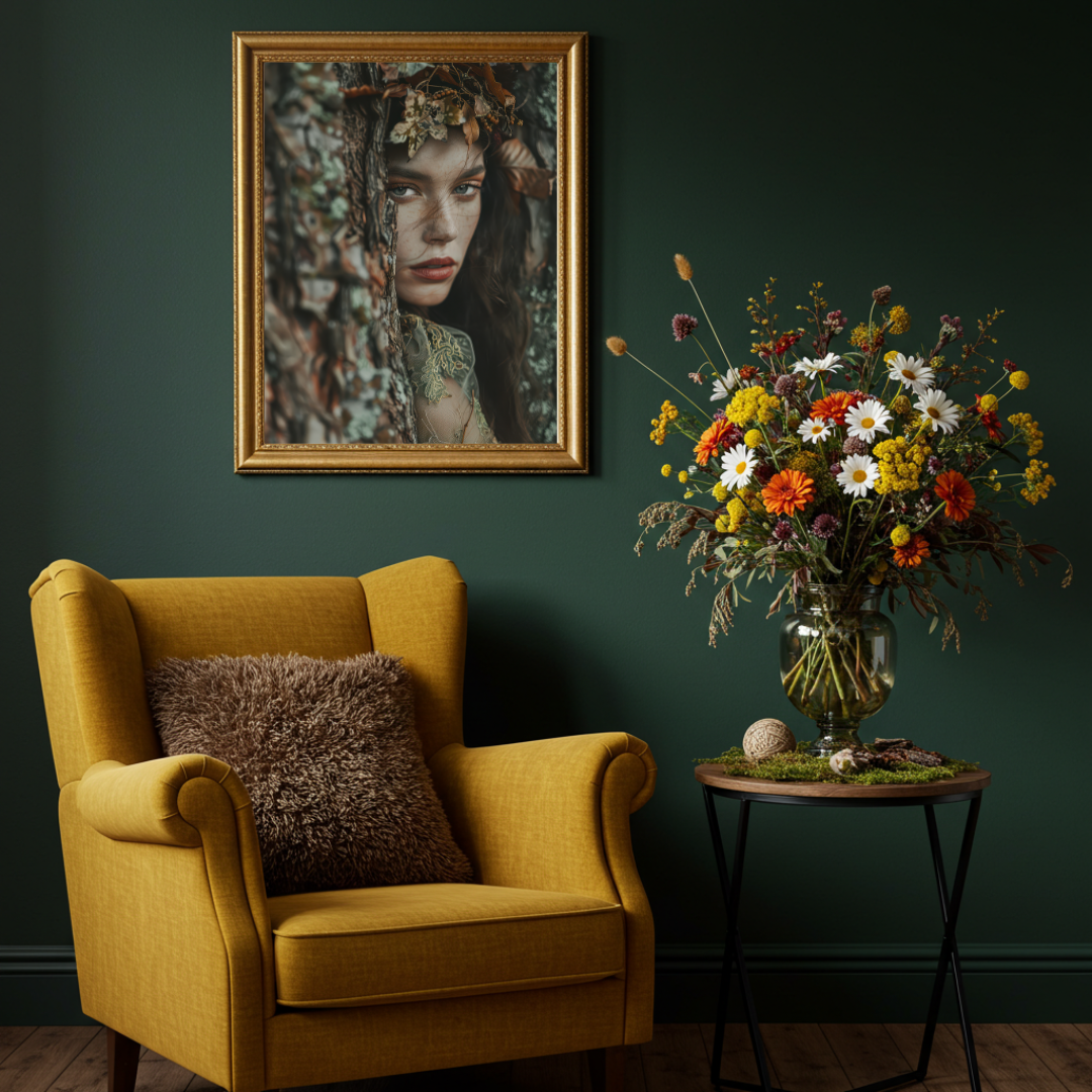 Woodland Nymph Art Print – Enchanted Forest Folklore Inspired Wall Decor