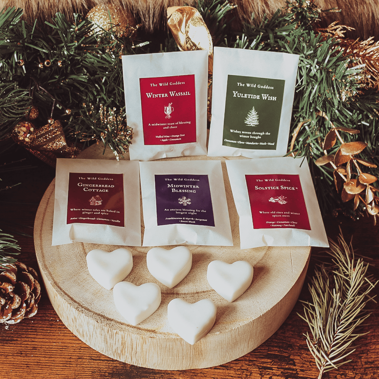 Wild Goddess Winter Sample Box – Festive Wax Melt Taster Set | 5 Christmas Scents - The Wild Goddess