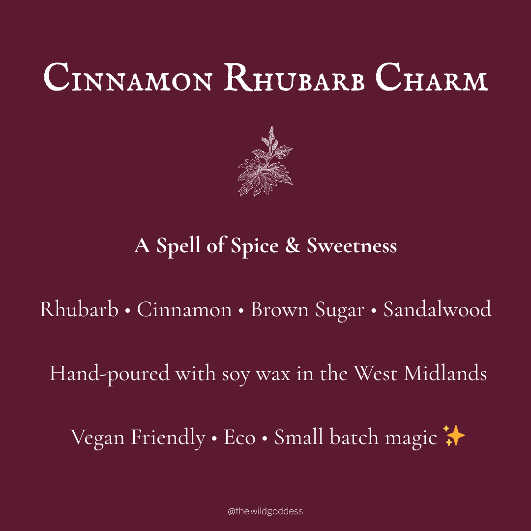 Cinnamon Rhubarb Charm Wax Melt Snap Bar | Spiced Rhubarb Soy Wax Melts | Autumn Folklore Home Fragrance - The Wild Goddess