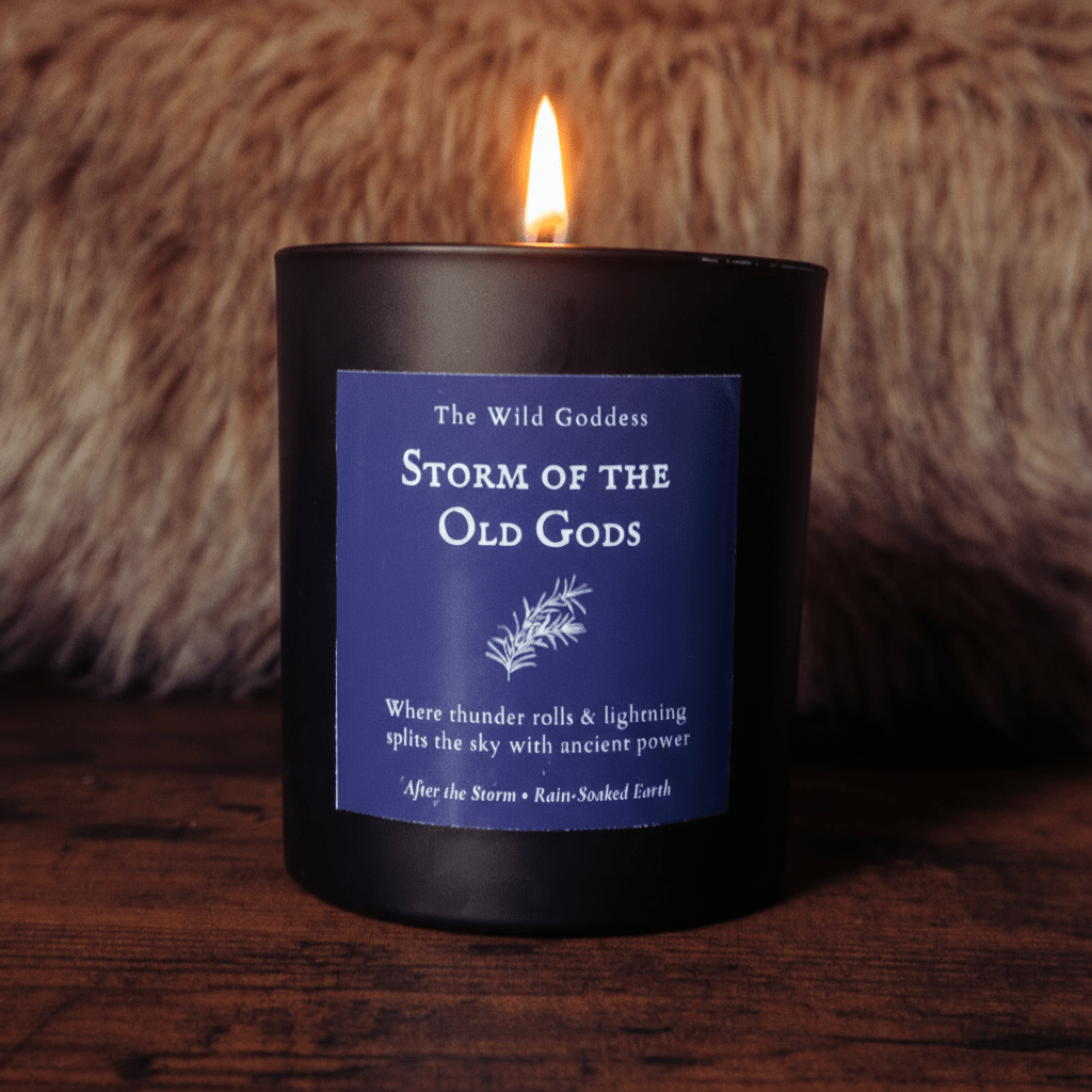 Storm of the Old Gods Candle | Petrichor Scented Candle with Folklore Story | Rain & Thunder Candle by The Wild Goddess - The Wild Goddess