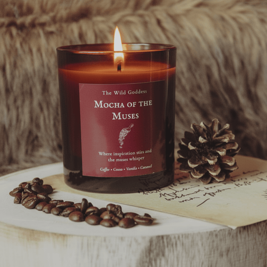 Mocha of the Muses Candle | Coffee Mocha Scented Candle with Folklore Story - The Wild Goddess