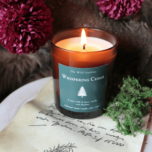 Whispering Cedar – Cedar & Smoke Folklore Candle - The Wild Goddess