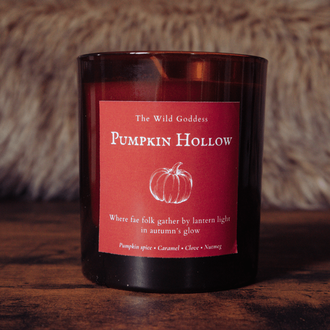 Pumpkin Hollow Candle – Pumpkin Spice Scented Candle with Folklore - Inspired Story - The Wild Goddess