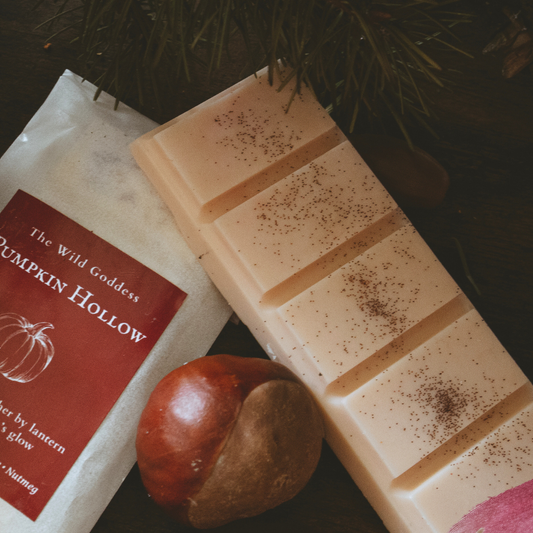 Pumpkin Hollow spiced pumpkin wax melt snap bar – handmade vegan soy wax melt with autumn fragrance