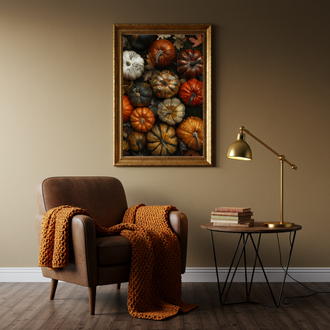 Pumpkin Patch Art Print – Autumn Harvest Folklore Inspired Wall Decor