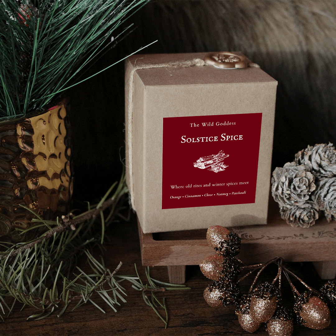 Solstice Spice Candle | Winter Solstice Candle with Folklore Story - The Wild Goddess