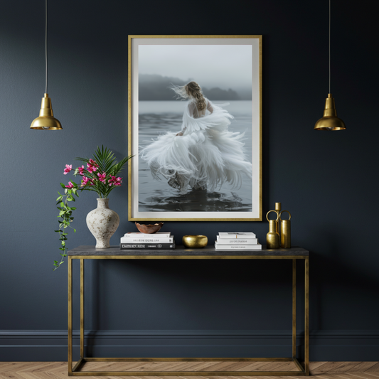 Swan Maiden Wall Art Print – Enchanted Folklore Goddess Decor